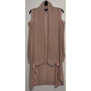 Nene Leakes Cold Shoulder Knitted Open Cardigan Women Sz XL Peach